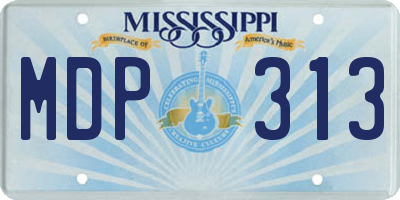 MS license plate MDP313
