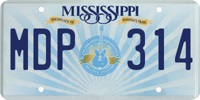 MS license plate MDP314