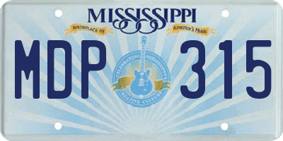MS license plate MDP315