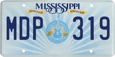 MS license plate MDP319