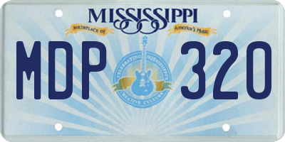 MS license plate MDP320