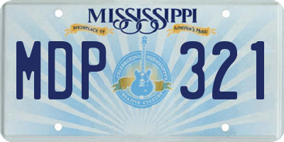 MS license plate MDP321