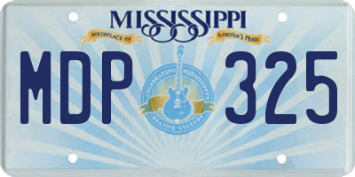 MS license plate MDP325