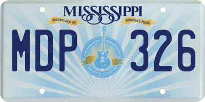 MS license plate MDP326