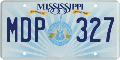 MS license plate MDP327