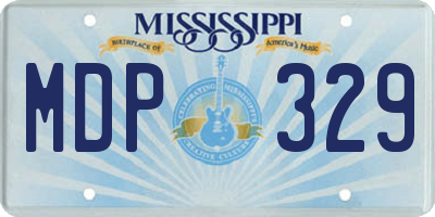 MS license plate MDP329