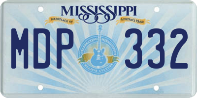 MS license plate MDP332