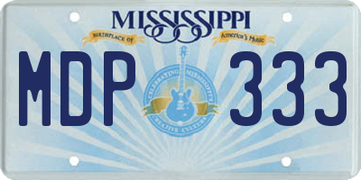 MS license plate MDP333
