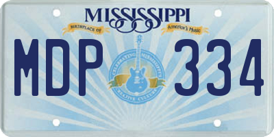 MS license plate MDP334
