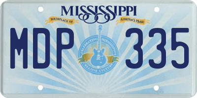 MS license plate MDP335