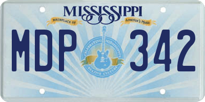 MS license plate MDP342