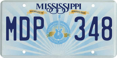 MS license plate MDP348