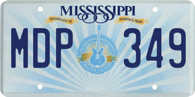 MS license plate MDP349