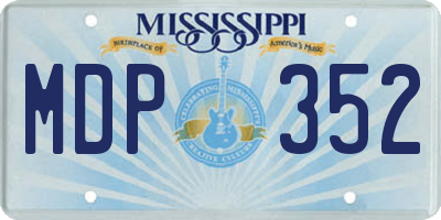 MS license plate MDP352