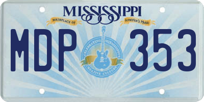 MS license plate MDP353