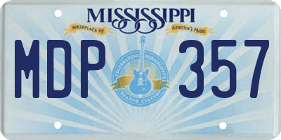 MS license plate MDP357