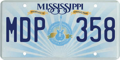 MS license plate MDP358