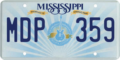 MS license plate MDP359