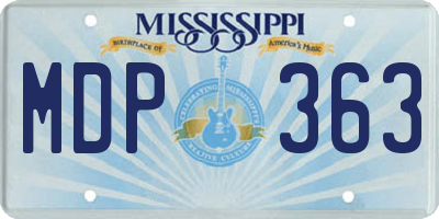 MS license plate MDP363
