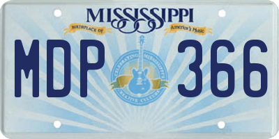 MS license plate MDP366