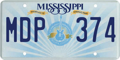 MS license plate MDP374