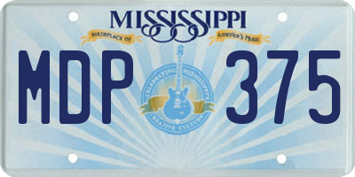 MS license plate MDP375