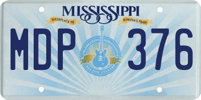 MS license plate MDP376
