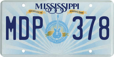 MS license plate MDP378
