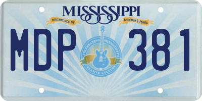 MS license plate MDP381