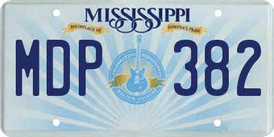 MS license plate MDP382