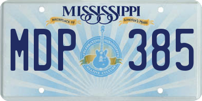 MS license plate MDP385