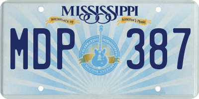MS license plate MDP387