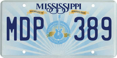 MS license plate MDP389