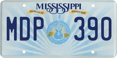 MS license plate MDP390