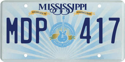 MS license plate MDP417