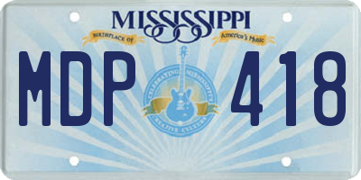 MS license plate MDP418