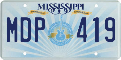 MS license plate MDP419