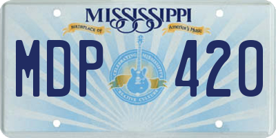 MS license plate MDP420