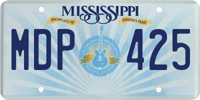 MS license plate MDP425