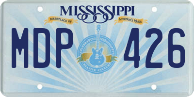 MS license plate MDP426