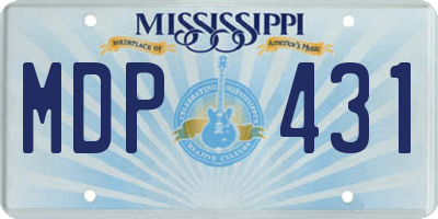 MS license plate MDP431