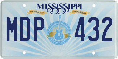 MS license plate MDP432