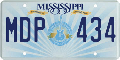 MS license plate MDP434