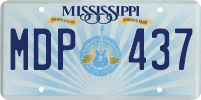 MS license plate MDP437