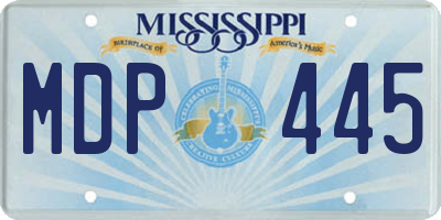 MS license plate MDP445
