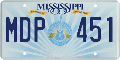 MS license plate MDP451