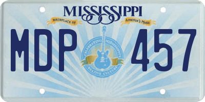 MS license plate MDP457