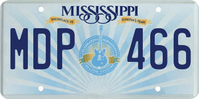 MS license plate MDP466