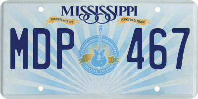 MS license plate MDP467