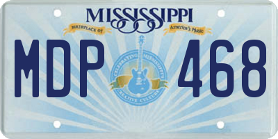 MS license plate MDP468